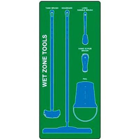 ACCUFORM Accuform Signs Wet Zone Store-Board, Max Duty Aluminum, Green on Blue PSB611GNBU